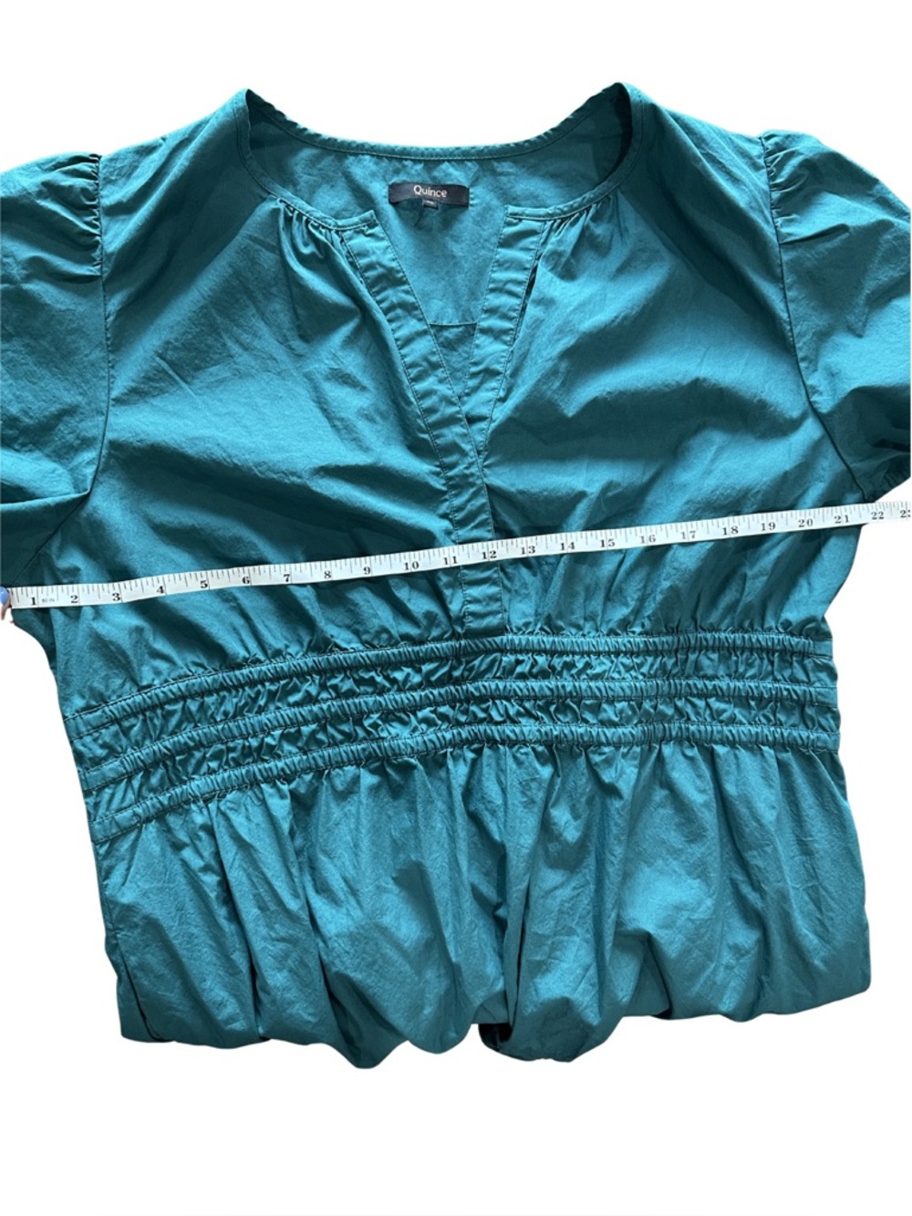 Quince Organic Cotton Poplin Tiered Maxi Dress Green XL Pockets - Picture 9 of 10